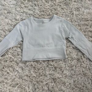 Cropped White Long Sleeve Shirt